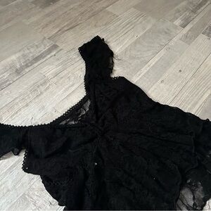 Black Lace Off-Shoulder Top